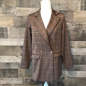Maurices Double Breasted Houndstooth Blazer Size S